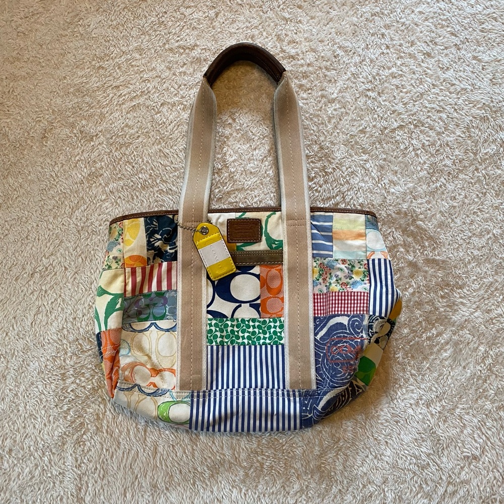 Coach Multicolor Patchwork Tote Bag